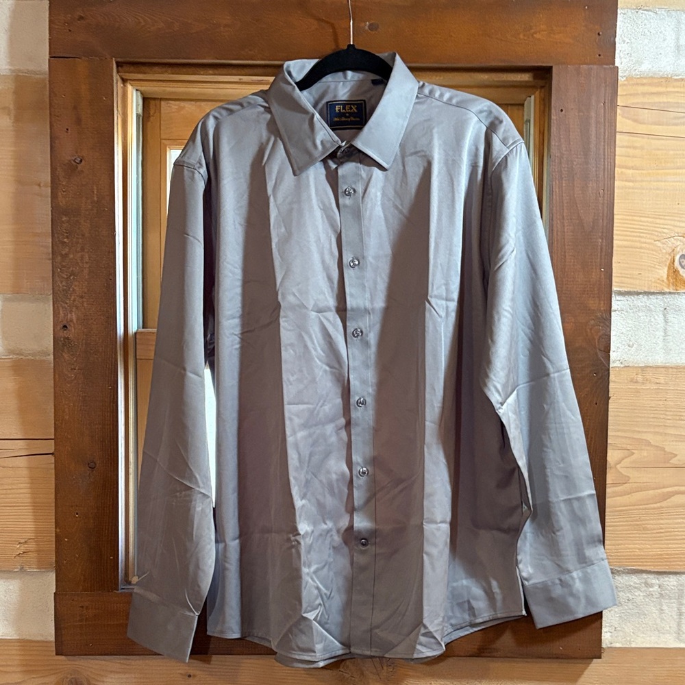 FLX Men's Classic Gray Dress Shirt
